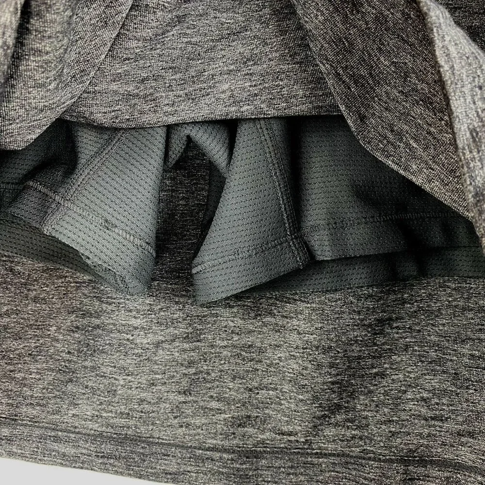 Athleta Skort Size Small Pockets Skirt Drawstring Comfort Waist Black‎ Heather